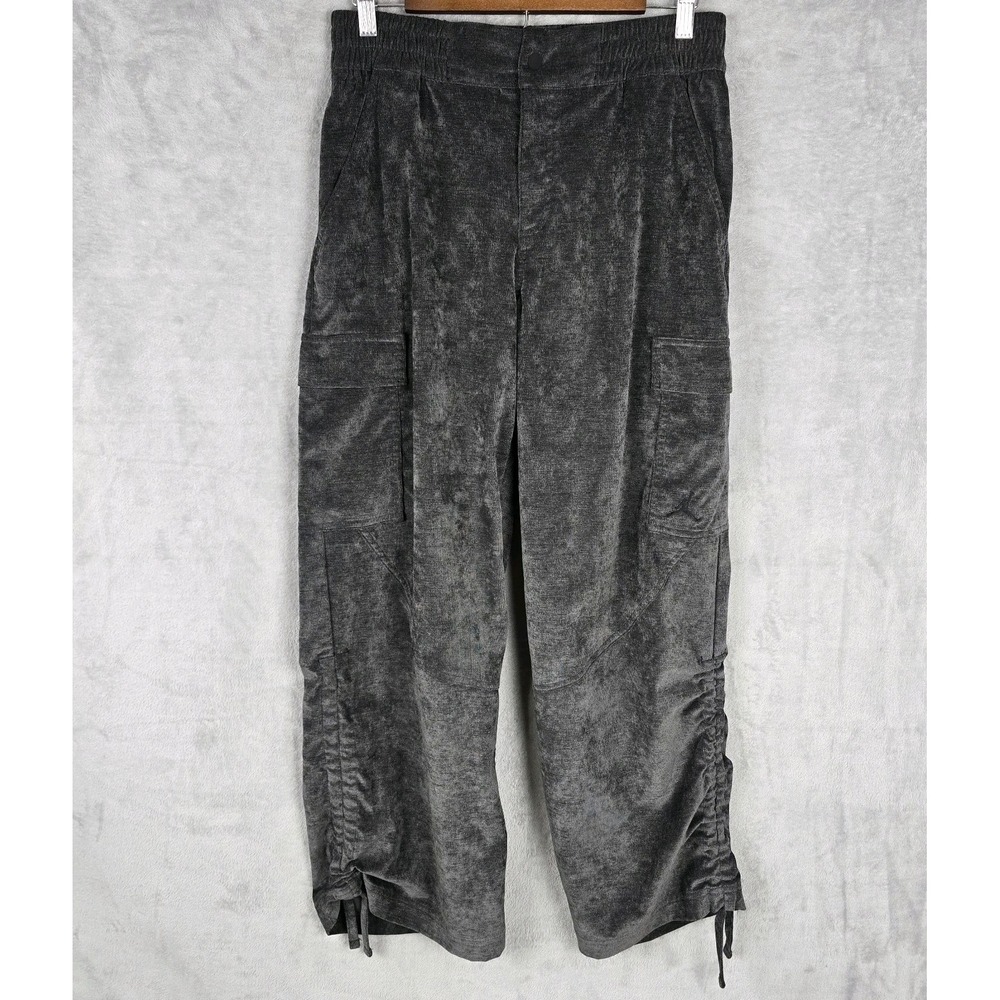 Jordan Flight Womens Corduroy Cargo Pants Grey Loose Fit Ruched Leg M DQ4455-070